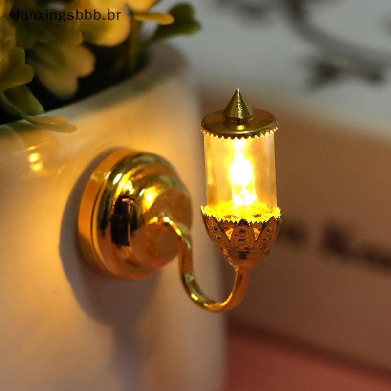 [LAX] 1 : 12 Lâmpada De Parede Em Miniatura Para Casa De Bonecas LED Mesa Teto Boneca Decoração Brinquedo BR