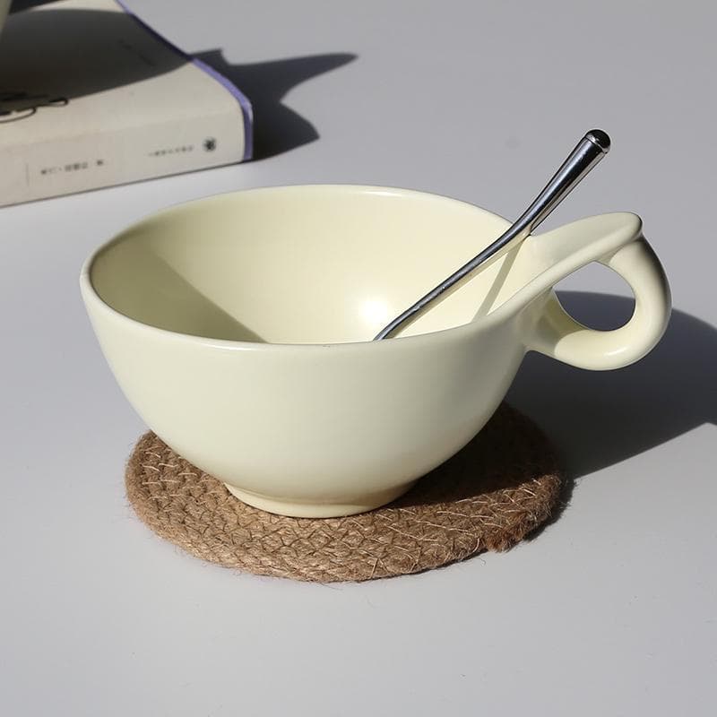 Tigela de café da manhã japonesa sobremesa aveia iogurte tigela copo com alça única macarrão misto tigela de salada de c
