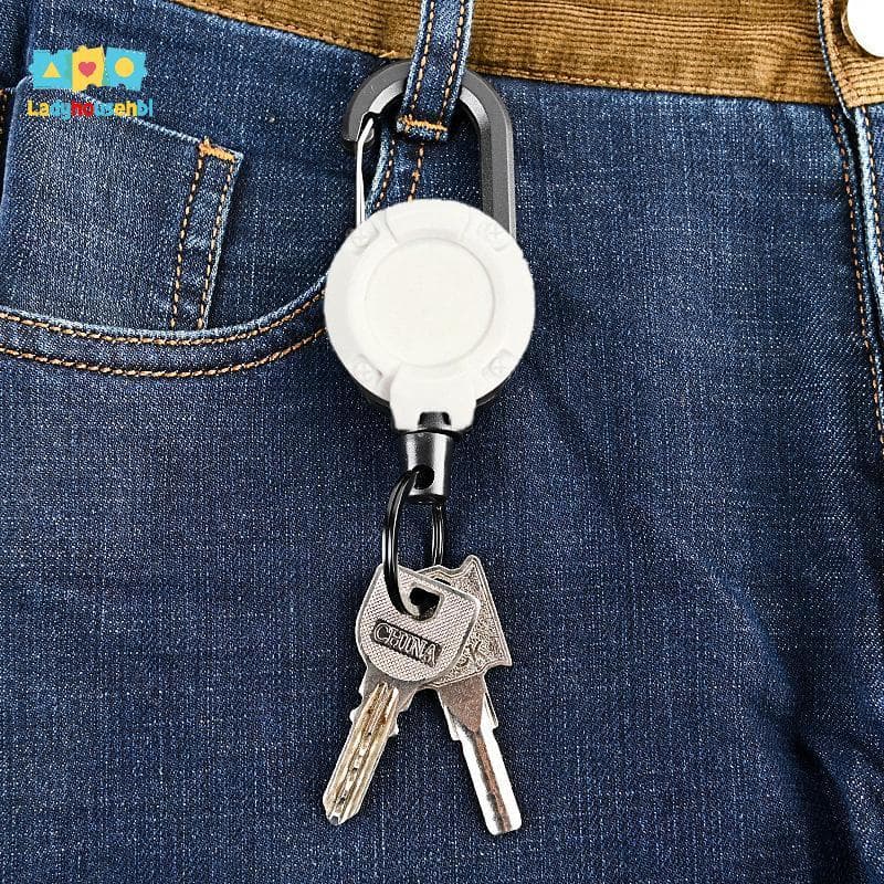 LAHG > 1 Peça De Metal Antifurto Fácil De Puxar Corda Bule Chaveiro Elástico Esportivo Retrátil Anti Perda Cartão De Ide