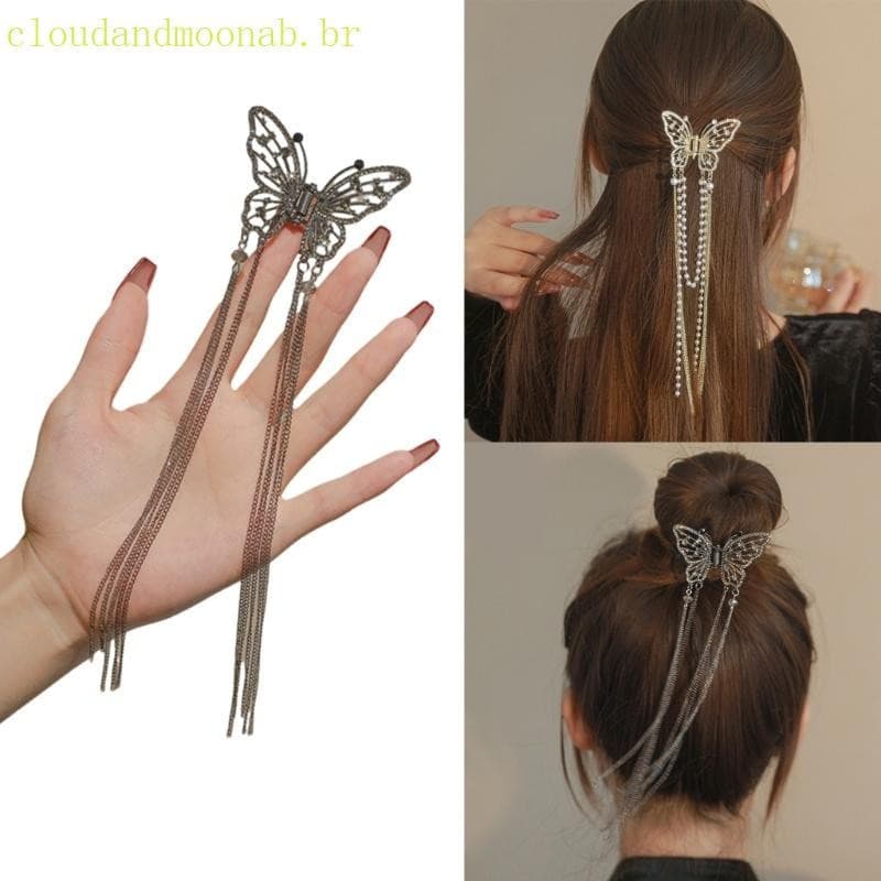 CLO Grampo Cabelo Chinês Forma Borboleta , Garra Strass Para , Verão , Lateral , A