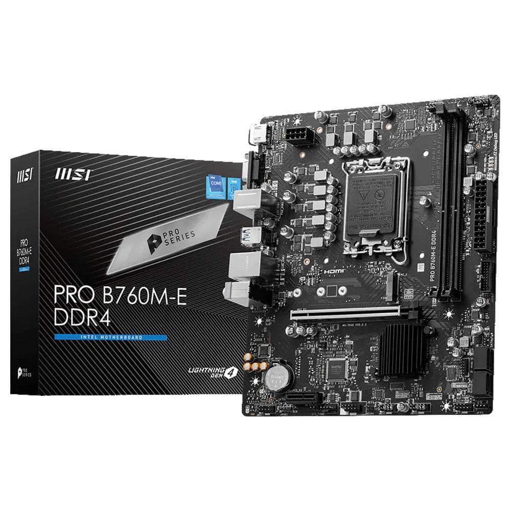 Placa Mae (intel) Msi Pro B760m-e Ddr4 Lga1700 12 13 E 14 Geração