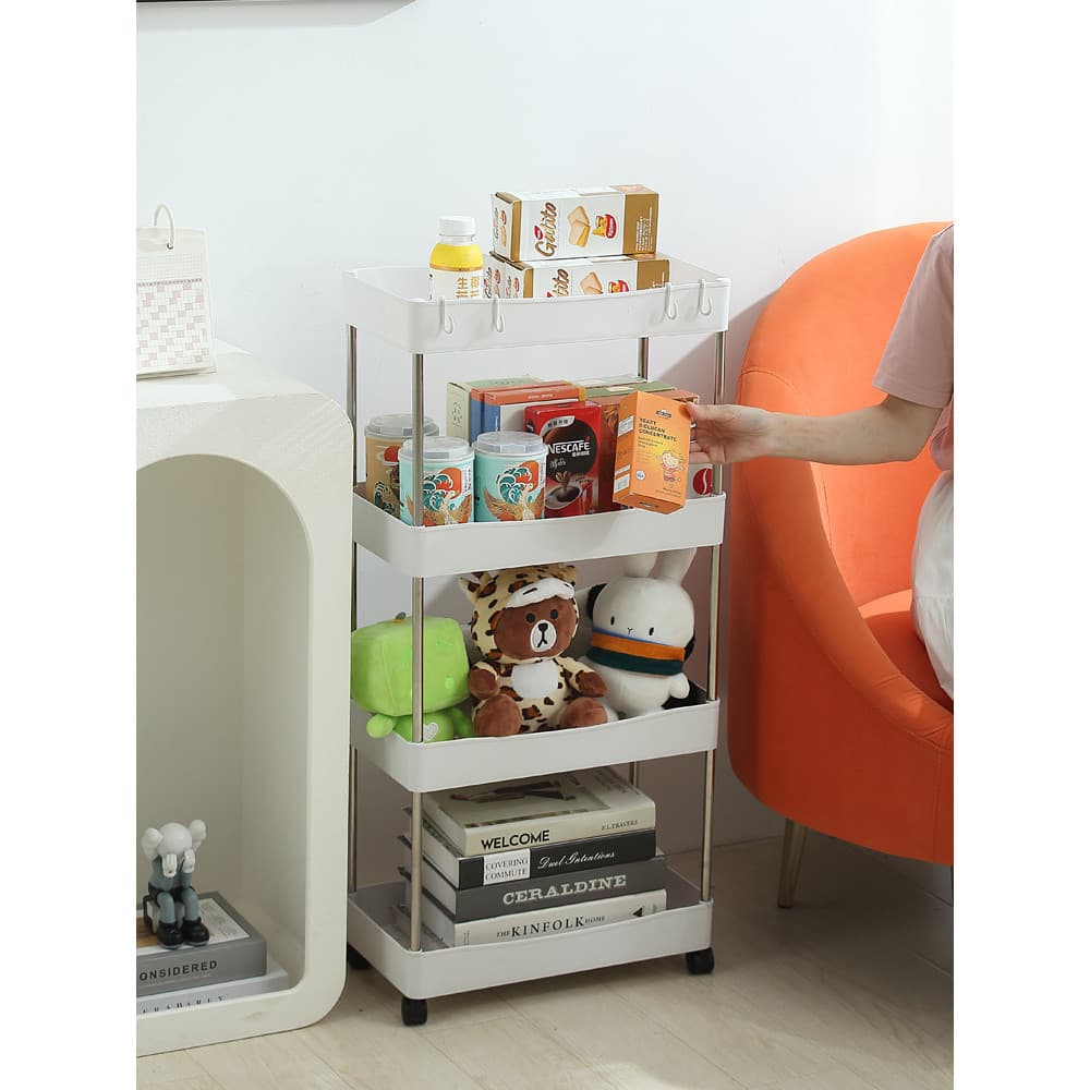 Jiadongli sala de estar chão removível lanche rack de armazenamento quarto cabeceira carrinho rack de armazenamento rack