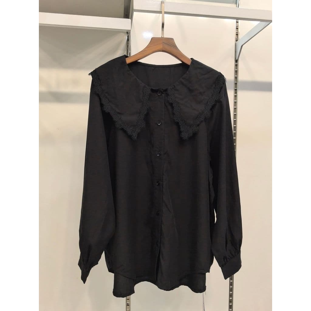 Cor grávida estilo primavera roupa de maternidade Lyocell camisa de manga comprida gola de boneca legal topo solto taman