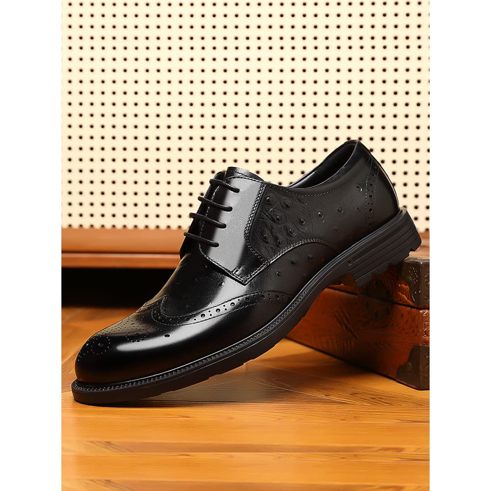 Sapatos formais masculinos de couro genuíno All-Match respirável resistente ao desgaste sapatos de couro 2026 novo estil
