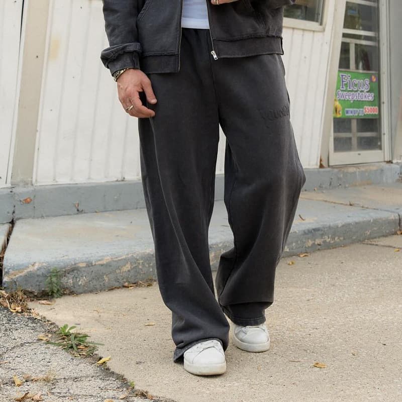You youngla estilo americano outono inverno calças esportivas calças casuais masculinas soltas calças grandes puro algod