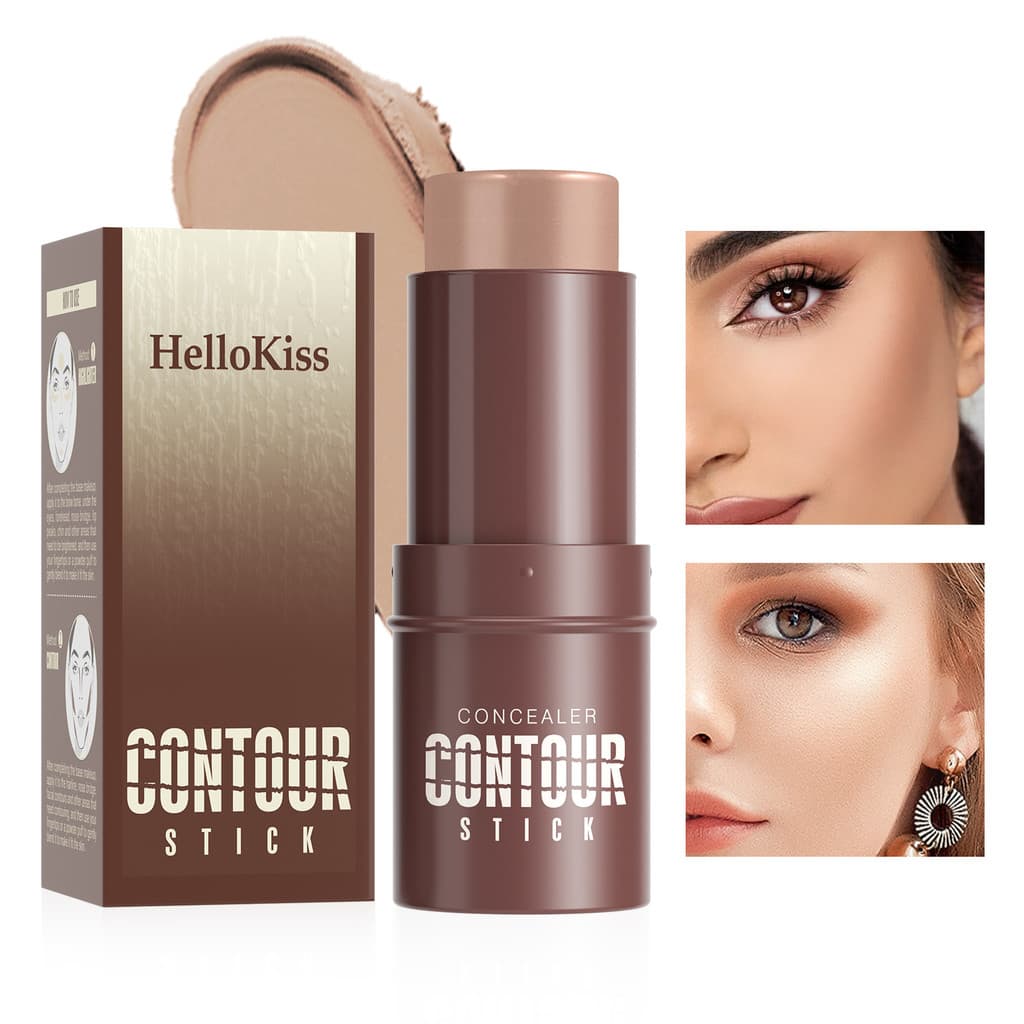 [Estoque pronto] Maquiagem HELLOKISS Corretivo Marcador Blush Renderização de cores naturais Retoque tridimensional 12 c