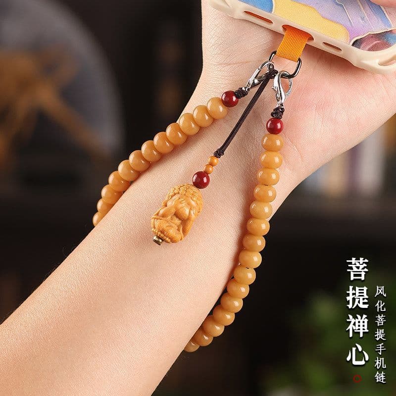 Cordão para Telefone Bodhi Quatro Budas para Homens e Mulheres, Pingente de Corrente para Telefone em Estilo Chinês Exqu