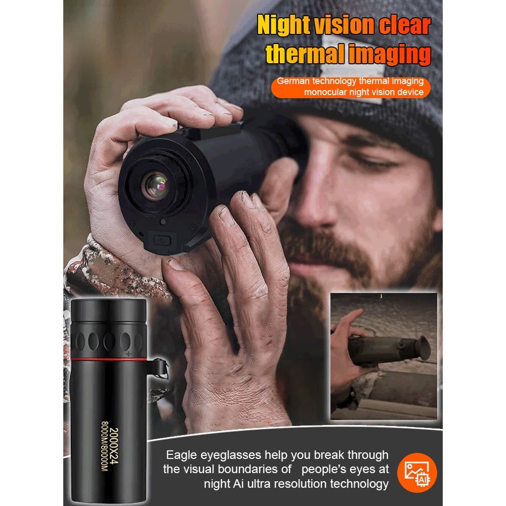 【Alta Precisão】Câmera Térmica Alemã/Visão Noturna/Monocular para Detecção de Calor/Observação
