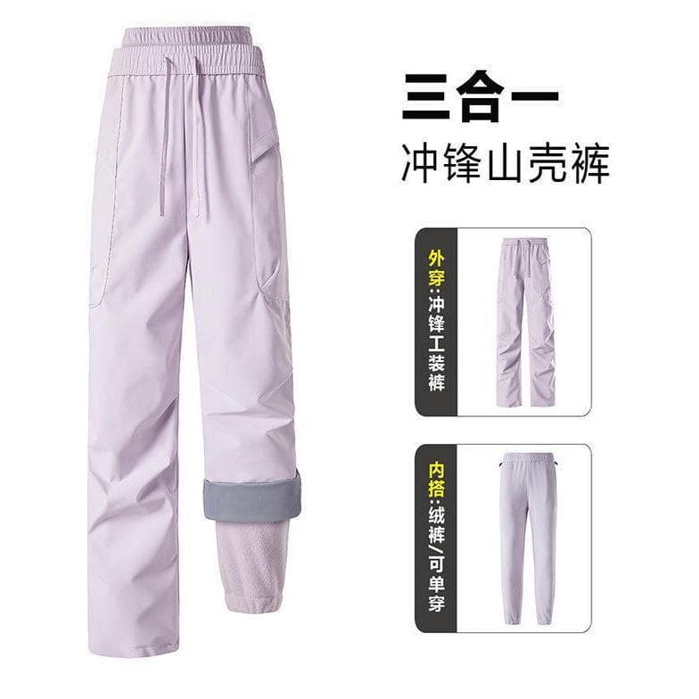 Jaqueta três em um masculina e feminina 2025 novo estilo outono inverno forro de lã grosso conjunto de duas peças solto