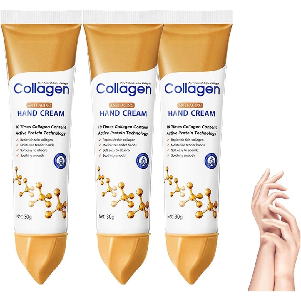 Creme para Mãos Anti-Envelhecimento com Colágeno, Creme para Mãos Reparador de Rachaduras na Pele, Anti-Ressecamento, Re