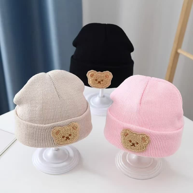 Gorro de Bebê Estilo Coreano para Primavera e Outono, Quente, com Proteção para as Orelhas, Pulôver de Inverno, Fofo e S