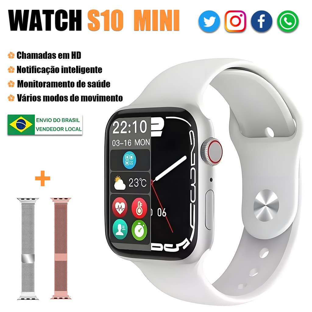 2026 Novo Relógio Inteligente Mini com Chamada Bluetooth, Calculadora, Recarga sem Fio e Pressão Arterial