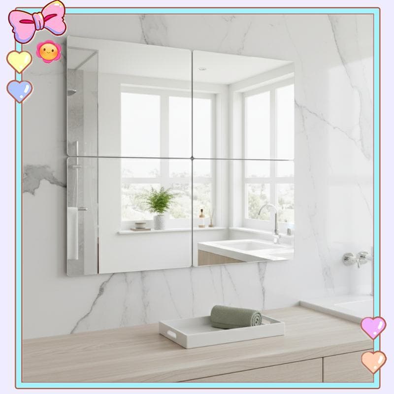 [beautifulhome] Espelho Quadrado Decorativo De Parede Stier 1 Unidade Acrílico Autoadesivo Para Casas [Beleza]