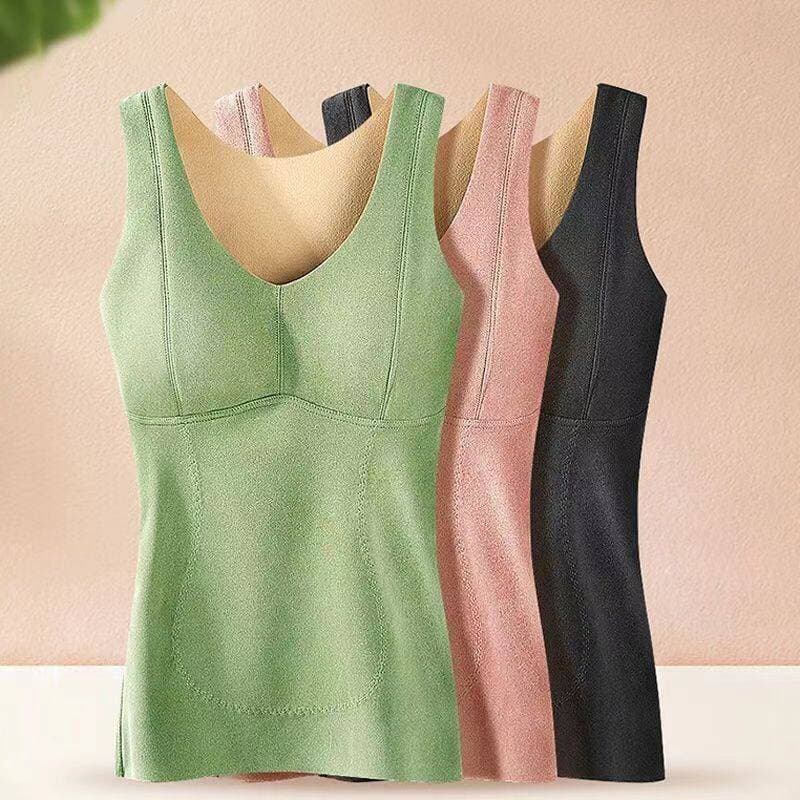 Outono inverno novo estilo colete térmico feminino alemão veludo aquecimento forro de lã engrossado camisa de fundo femi