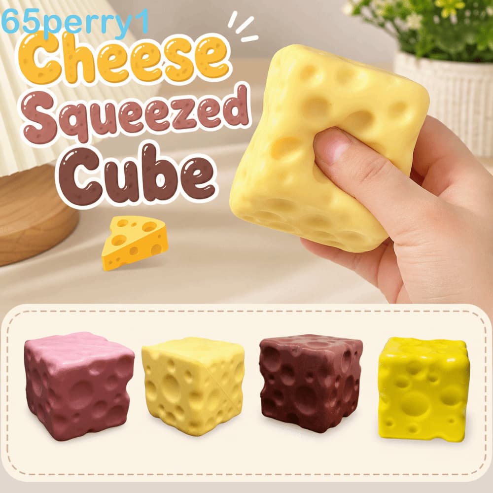 PERRY1 Cubo Espremido De Queijo , Brinquedo Mole Super Macio Realista De Inquietação De Recuperação Lenta De 6 Cm