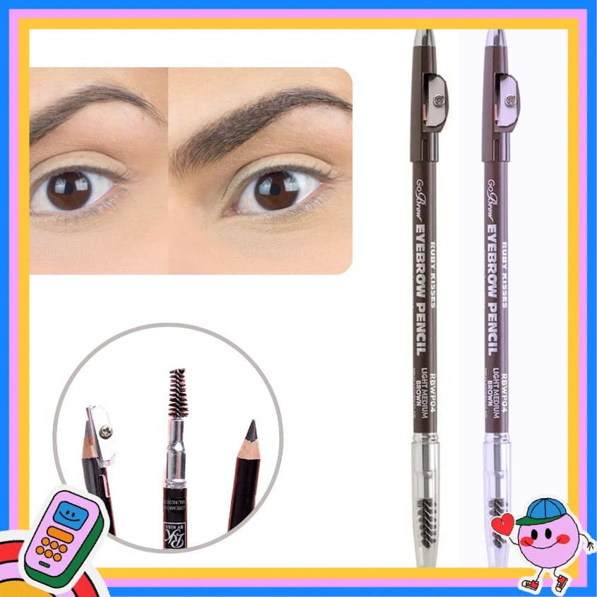 Ruby Kisses - Lápis para Sobrancelhas Madeira Apontador Go Brow