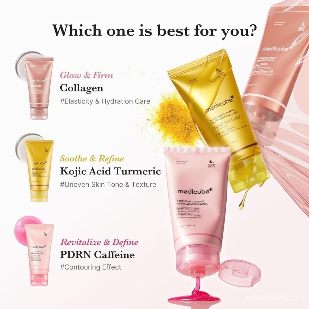 medicube WrappingMask PDRN CaffeineOvernigeel Off Máscara Facial | Firmeza, Redução de Inchaço e Hidratação | Cafeína, C