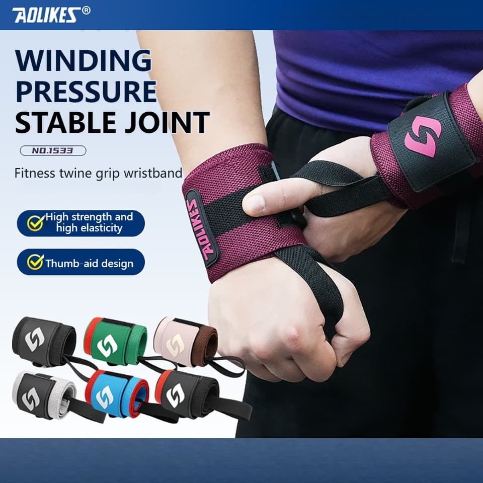 AOLIKES 1 Par De Pulseira De Compressão Esportiva Ajustável Aptidão Suporte Para Articulação De Pulso Treinamento De For