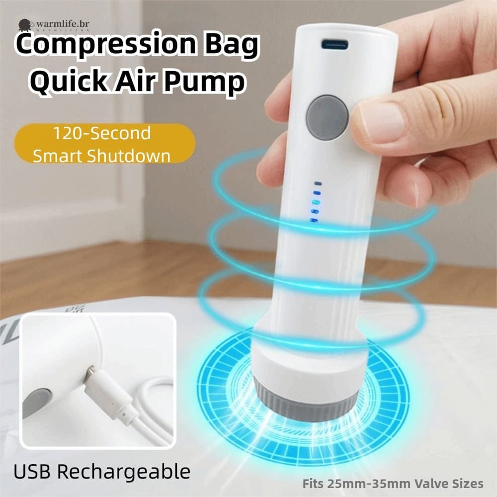 Bomba De Vácuo Elétrica Portátil-Mini Compressor De Ar Recarregável Para Bolsas De Viagem