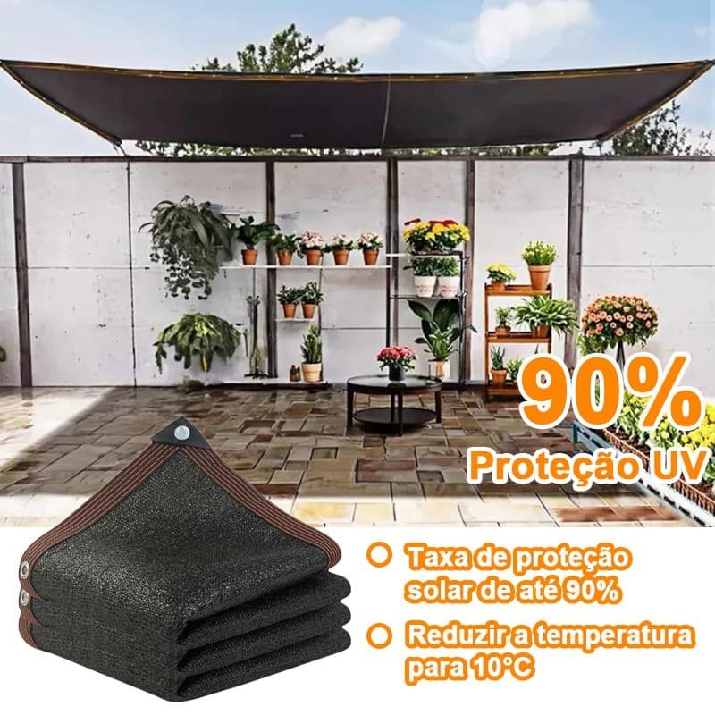 Tela de Sombreamento de 90%, Resistente aos Raios UV, com Bordas Reforçadas e Ilhós, para Piscinas