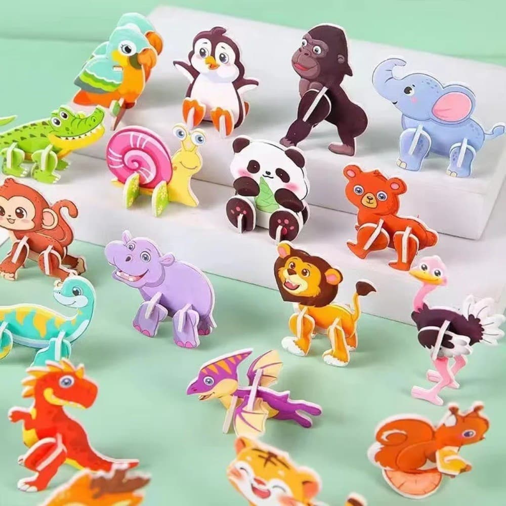 30 Unidades/Pacote Quebra-Cabeça De Desenho Animado 3D Animal Avião Educacional Brinquedos Para Crianças Lembrancinhas D