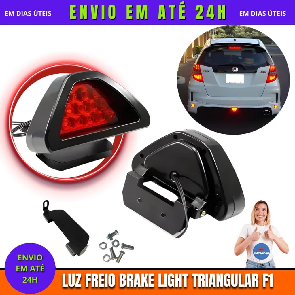 Lanterna Brake Light Luz De Freio Carro Triangular Modelo Formula F1 Pisca Moderno Personalizado