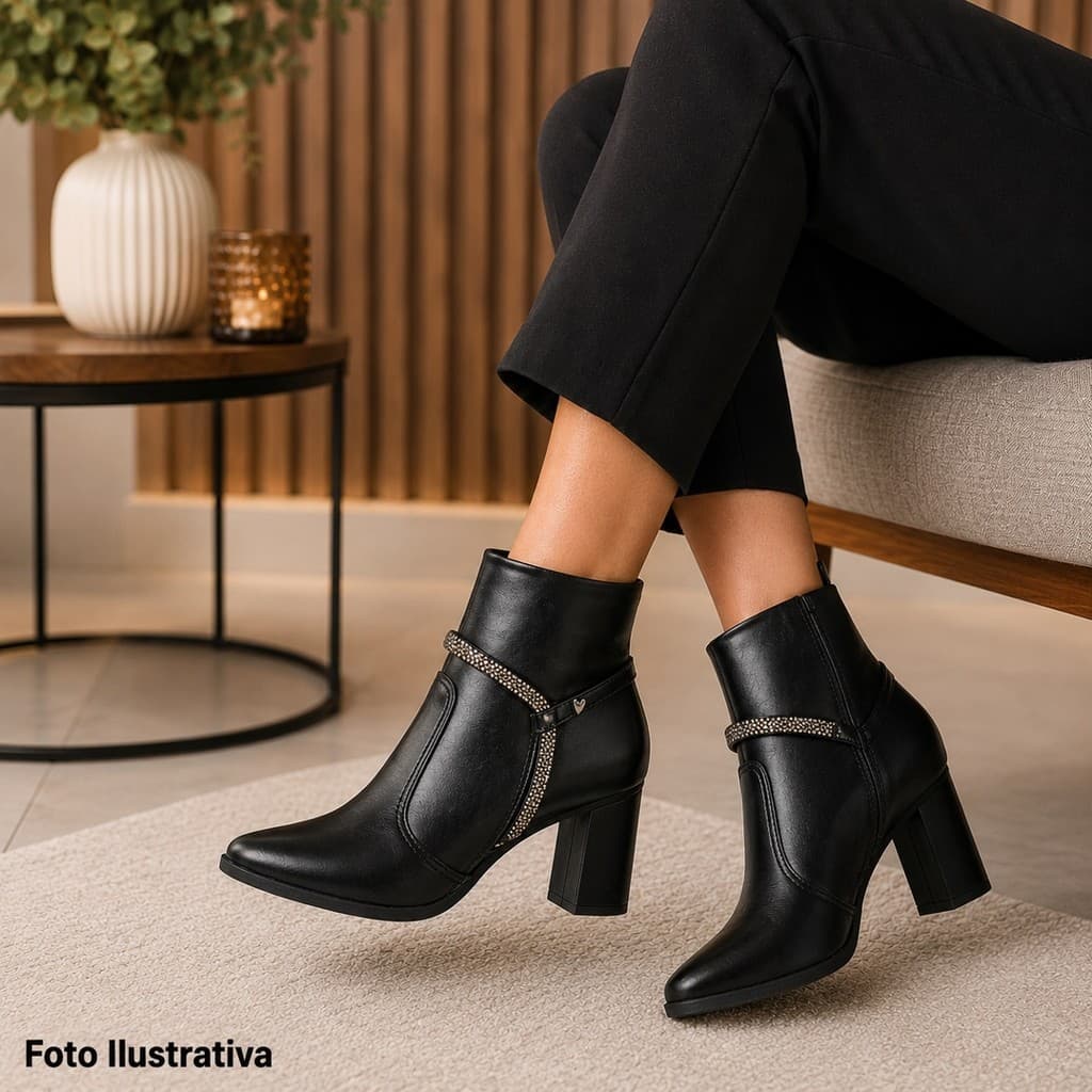 Bota Feminina Mississipi Cano Curto Salto Bloco J0355