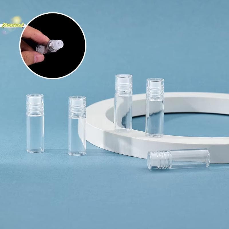 [Sunshine] 5 Unidades Mini Transparente 3ml Vazio Recipiente De Pó Solto Garrafa De Plástico Com Peneira De Plugue De 3