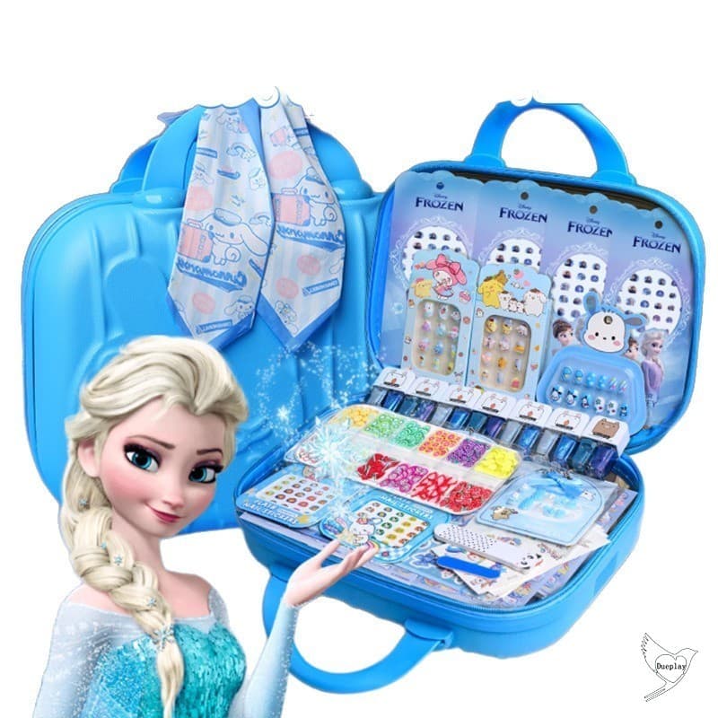 Conjunto De Manicure Infantil DIY-Brinquedo De Princesa Com Unhas Vestíveis Adesivos Fofos Para Presente De Aniversário