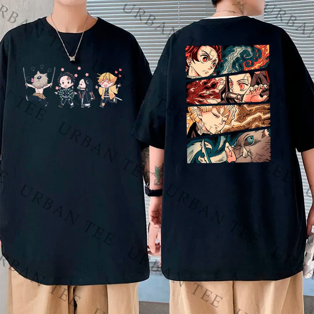 Camiseta Anime Basica Algodao Demon Slayer Chibli Eyes Personagens Anime Unissex Femenino Masculina