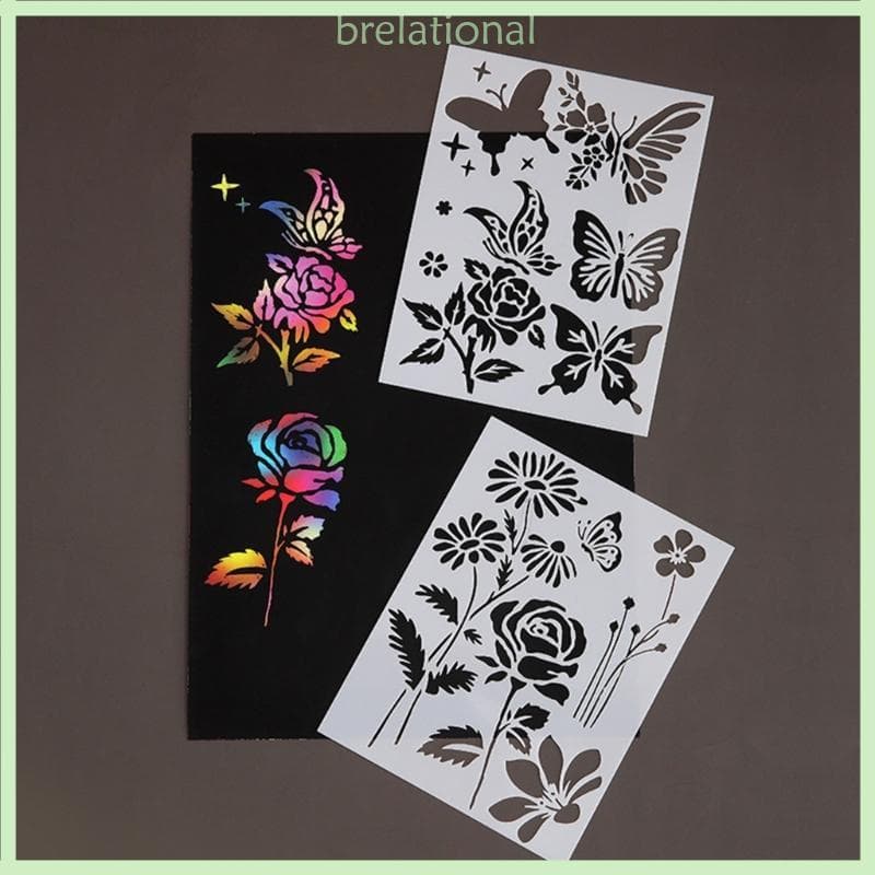 R 5 Pçs Borboleta Modelos Desenho Estênceis Para Sinal Pintura Scrapbooking Diário Álbum Fotos Arte Da
