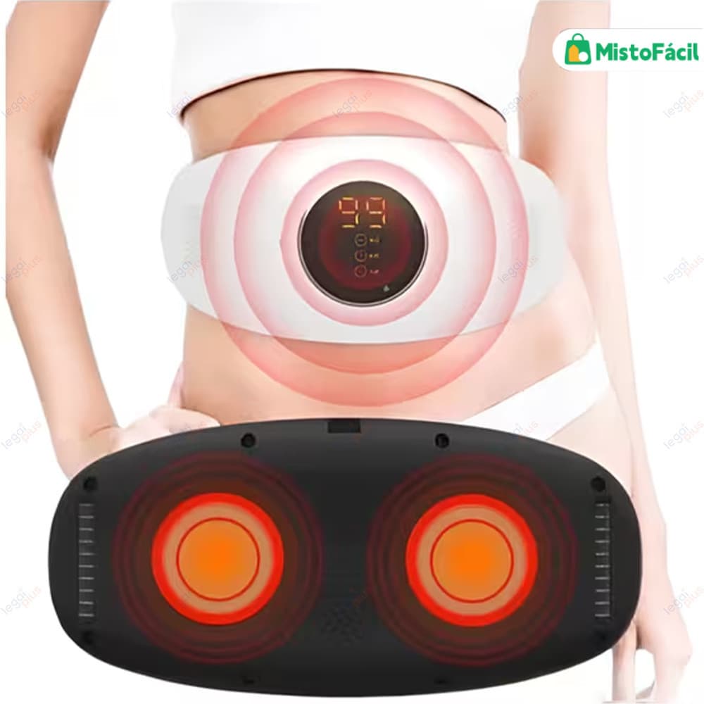 Faixa Abdominal Elétrica com Massagem Vibratória e Terapia por Infravermelho – Digestão e Redução de Gordura