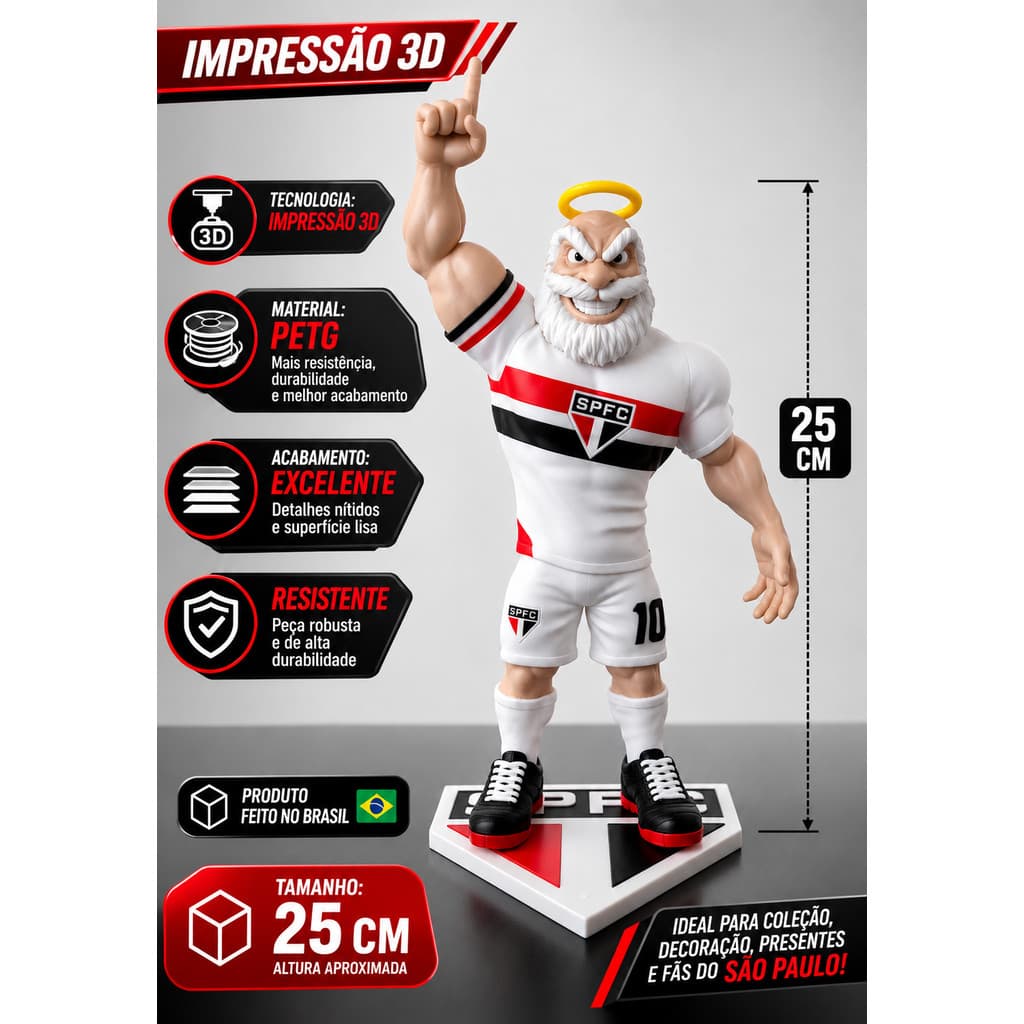 Mascote do São Paulo Vovôzão 3D – Edição Premium Limitada