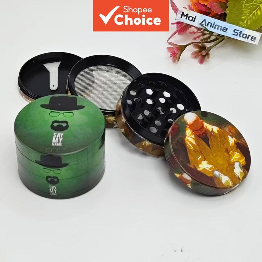Moedor Manual de Especiarias em Liga de Zinco com 4 Camadas, 50mm, para Sal, Pimenta e Temperos