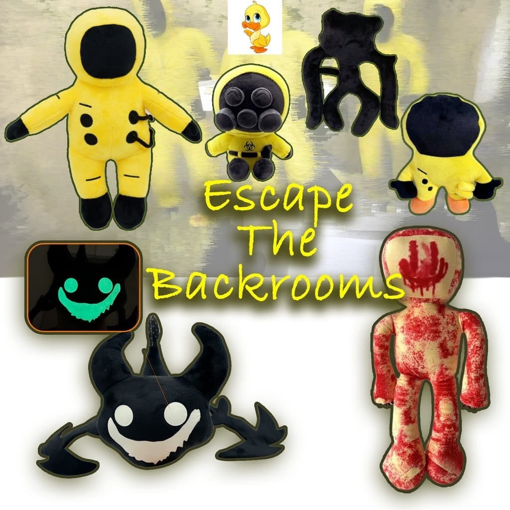 O mais recente personagem de pelúcia do jogo Backrooms, "Player Smile", é um boneco de terror para decoração YC8Q.