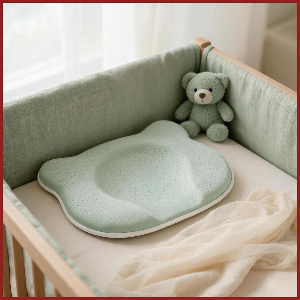 Crianças Cabeça Apoio Travesseiro Urso Silicone Suor-Wicking Lavável Engraçado Almofada De Para 0-6 Meses Berço yikuiabr