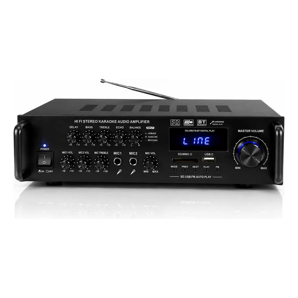 Amplificador Bluetooth Usb Sd Fm Som Ambiente Receiver