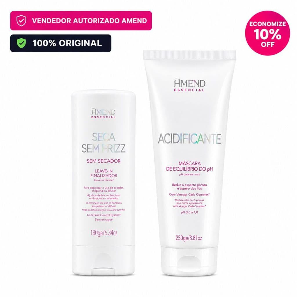 Kit Essencial Seca Sem Frizz,  Acidificante - Amend