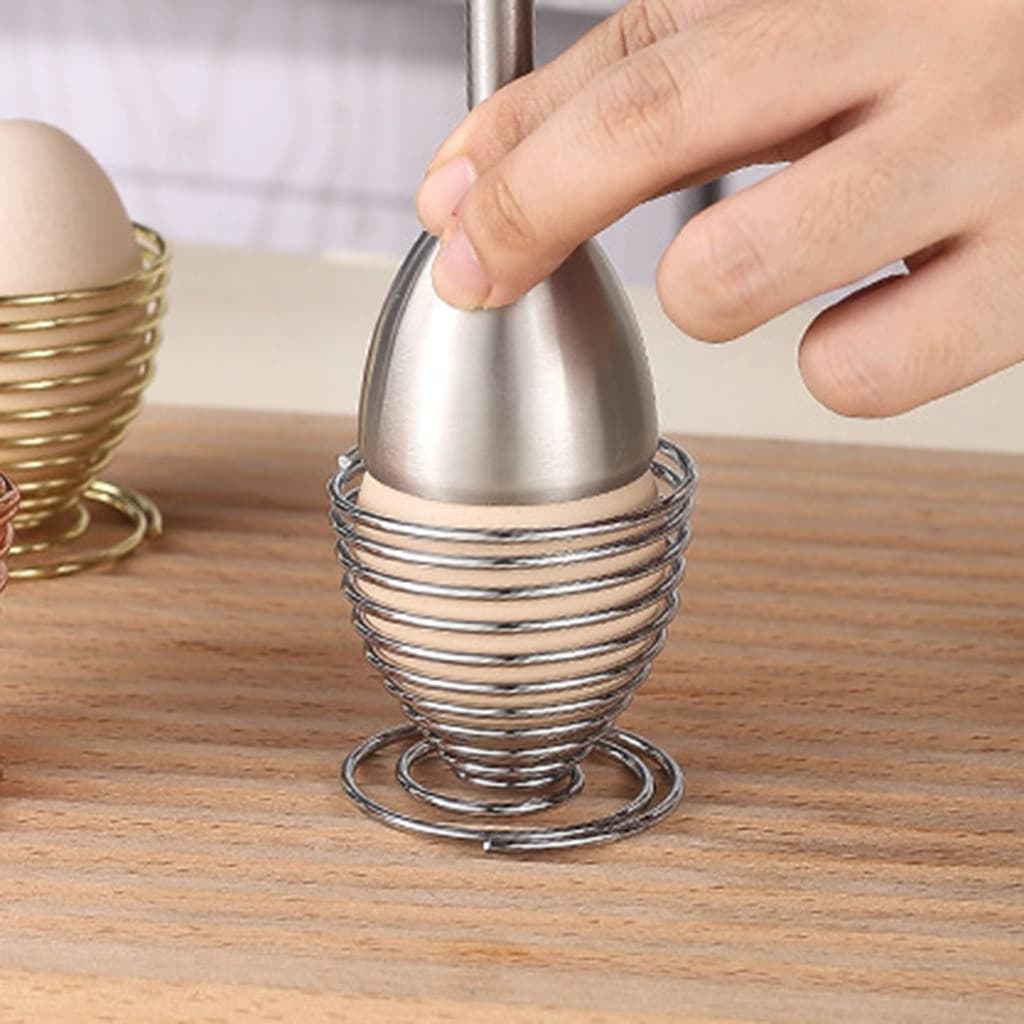 Copo De Ovo Feito De Molas Espirais De Fio De Aço Inoxidável , Suporte Empilhável , Ferramenta De Cozinha Cozida Para Ca