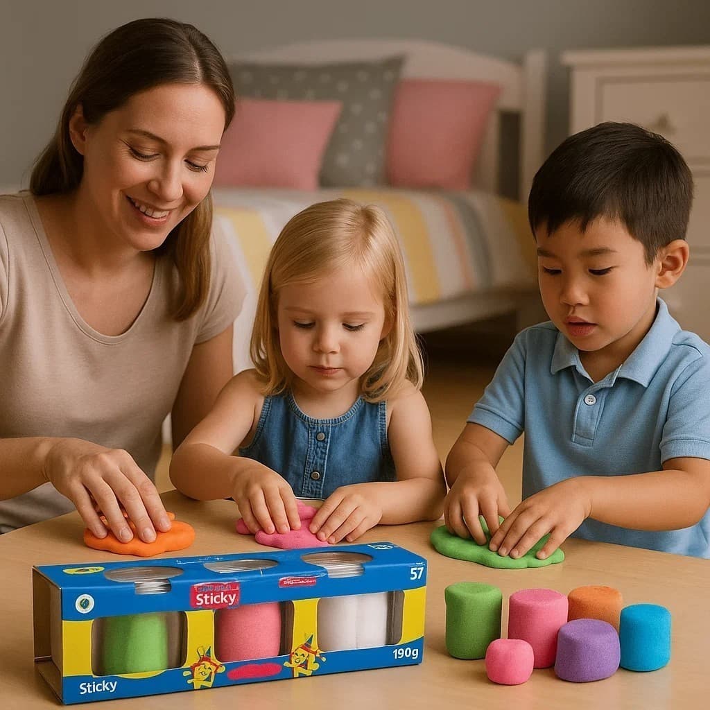 Kit Massinha Colorida Infantil 75g 3 Potes 5 Unidades Conjunto Escolar Criança Sortido