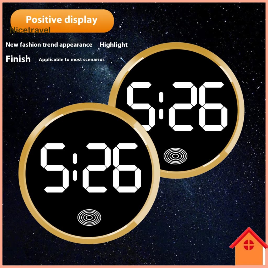 Wear-resistant Dashboard Clock Easy Installation Car Digital Led Touch Activated Time Display Stick-on Automotive for fo