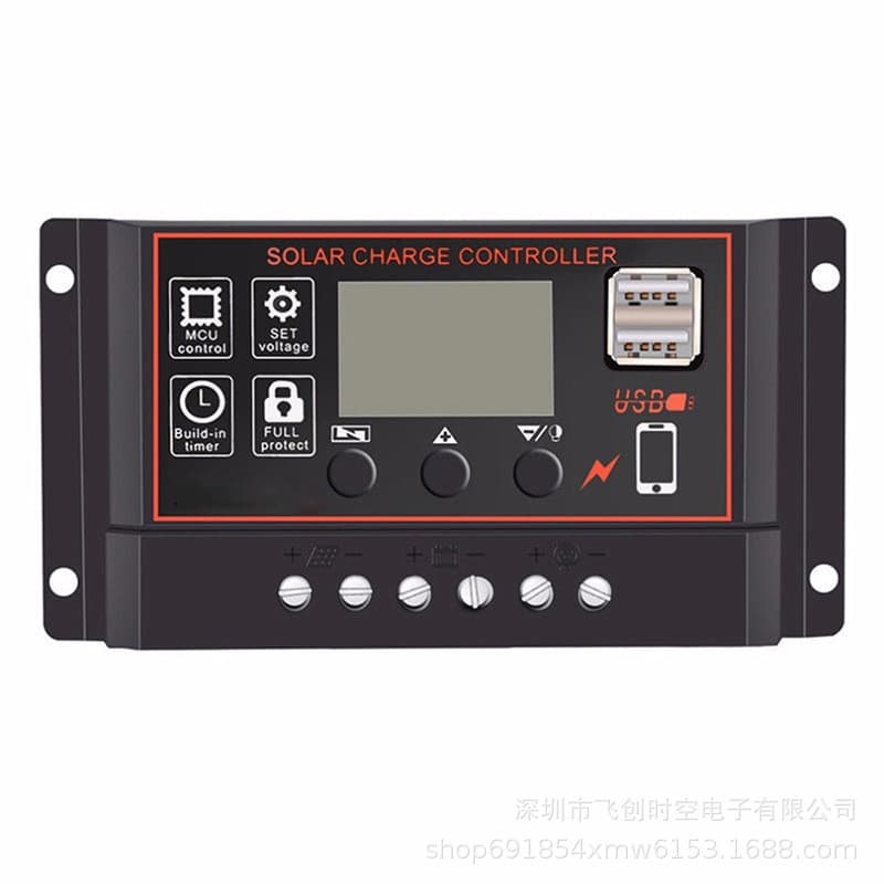 Controlador Solar duplo USB12V24V1 10A20A30A40A50A Controlador de Display LCD