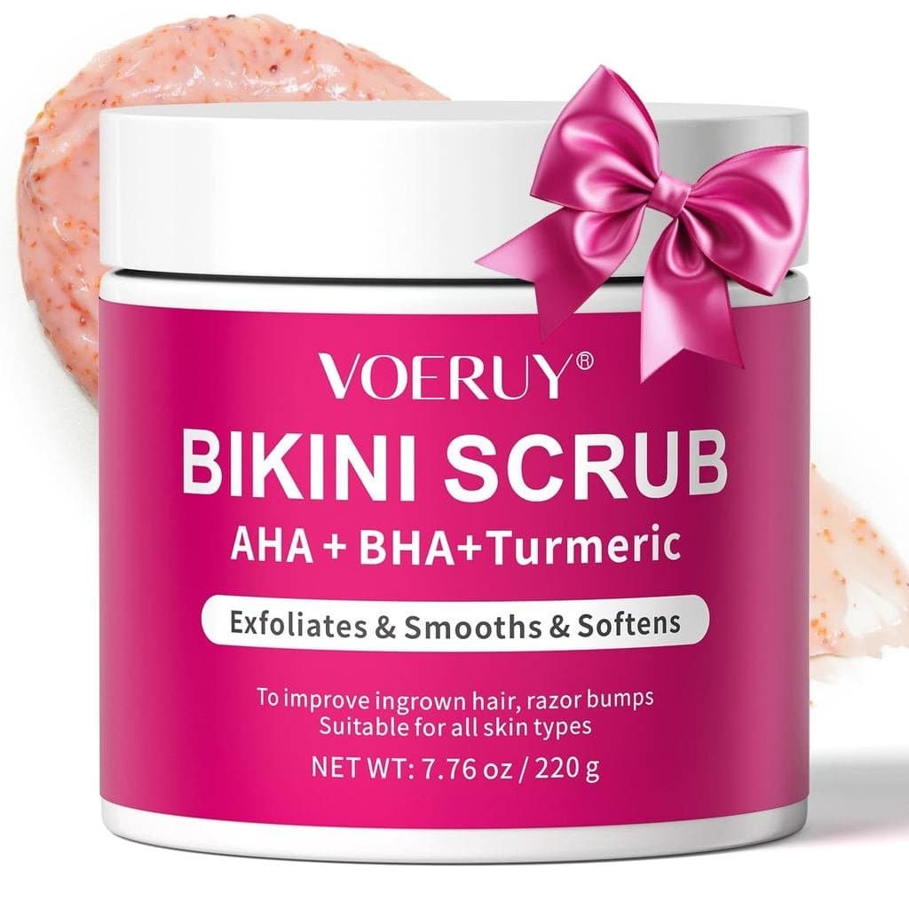 Esfoliante para a Área do Biquíni com 10% de AHA+BHA e Cúrcuma, para Cabelos Encravados e Irritações de Lâmina na Área d