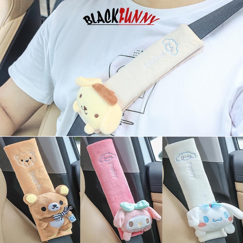 BLACKFUNNY 1Pc Universal Cinto De Segurança Do Carro Capa Ombro Dos Desenhos Animados Sanrio Kawaii Cinnamoroll Protetor