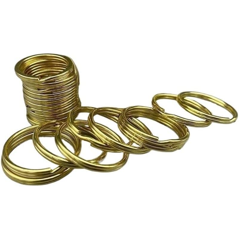 Conjunto De Chaveiros De Latão Puro , Chaveiro Plano De Camada Dupla Redondo Simples , Adequado Para Chaves De Carro , B