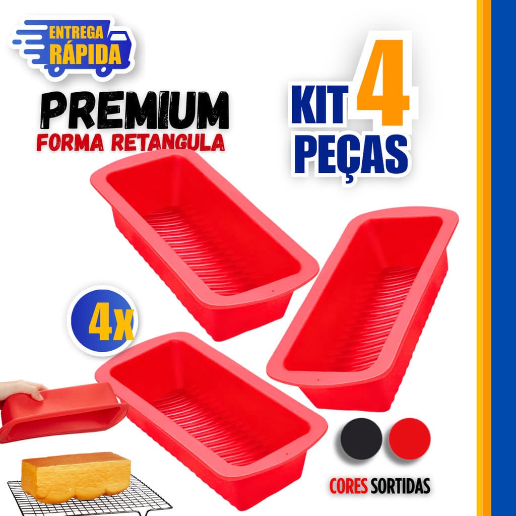 4 Formas De Pão Bolo Inglês Assadeira Retangular Silicone Antiaderente Utensílios Cozinha Forma Bolo Pães e Doces