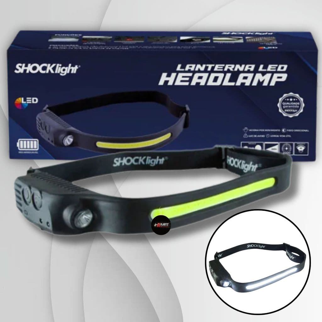 Shocklight - Lanterna Led Headlamp De Cabeça Mecânico Pesca Bike Acampar multifuncional