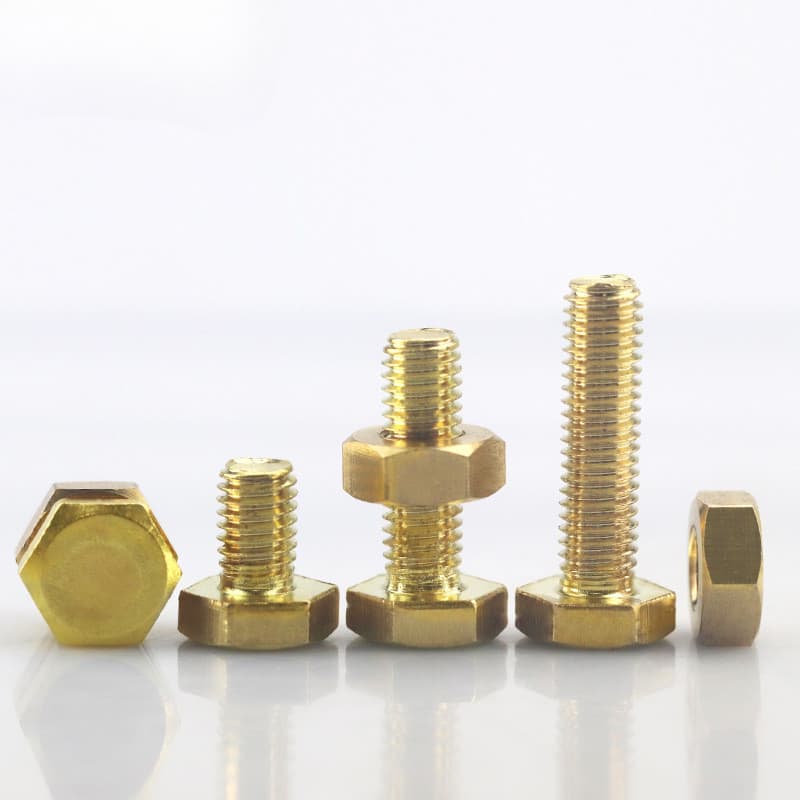 Parafusos hexagonais externos de 16mm, porcas de cobre M6, parafusos de cobre, conjuntos de parafusos, conjunto de paraf