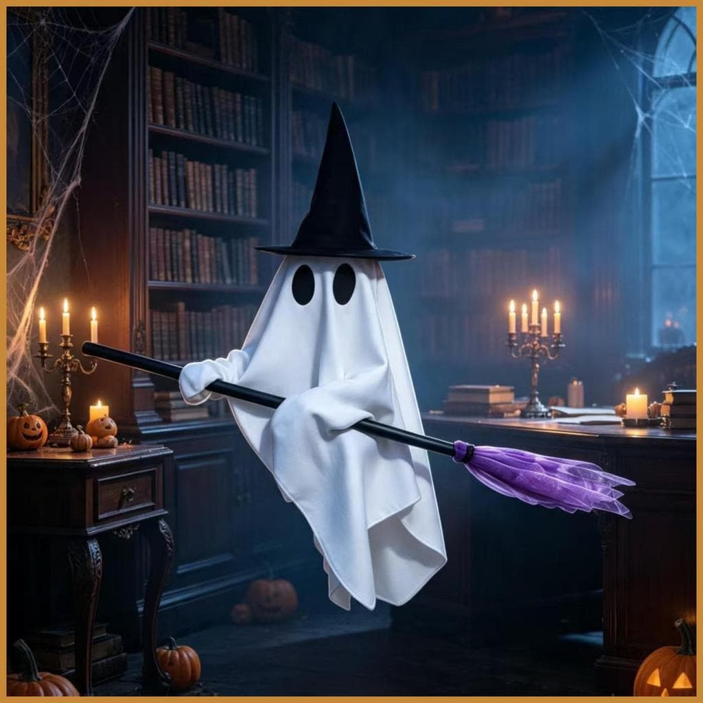 Halloween Fantasma Casa Assombrada Ornamentos Assustadores Com Vassoura De Bruxa Balançando Decoração Ao Ar Livre Para J