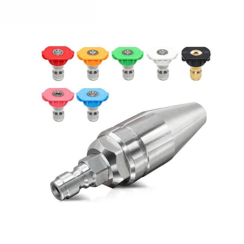 Bocal giratório de lótus ajustável, Material de aço inoxidável, equipado com bico de cinco cores, para limpeza de alta p